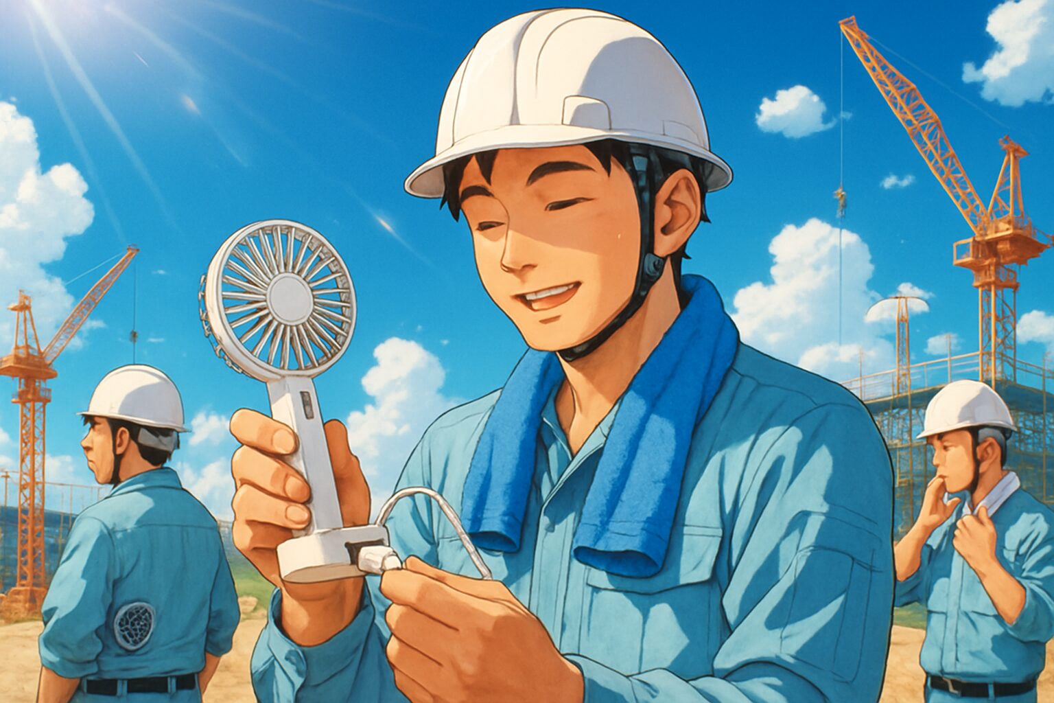 充電中のハンディファン