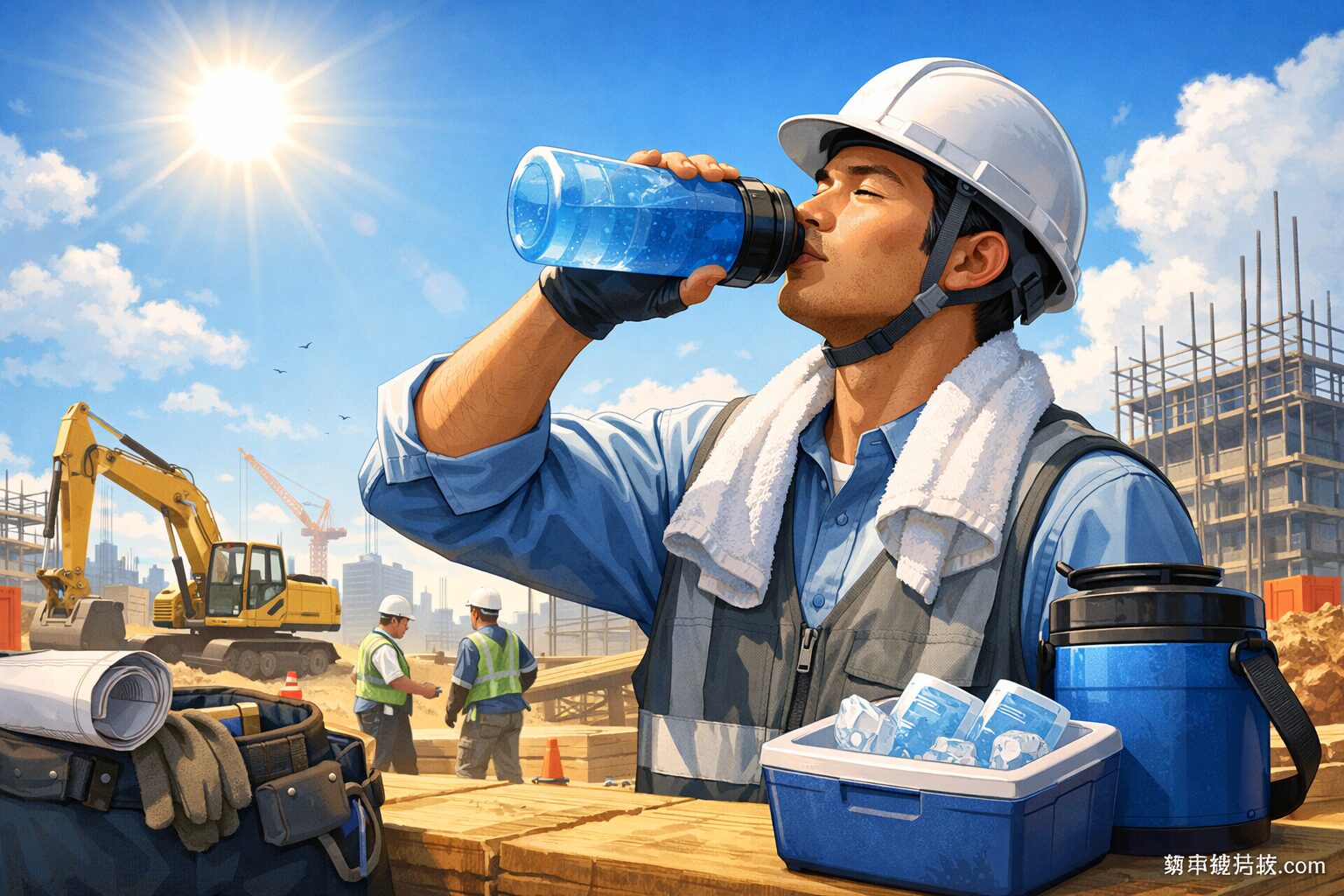 construction worker hydration summer