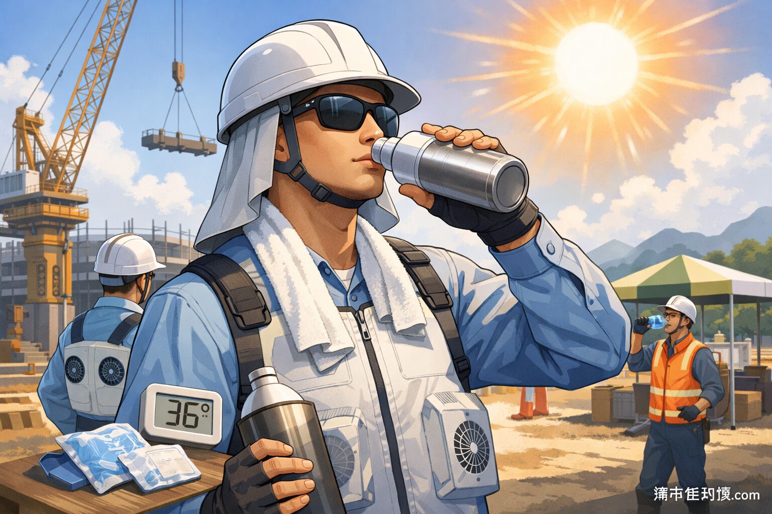construction worker heat safety equipment japan